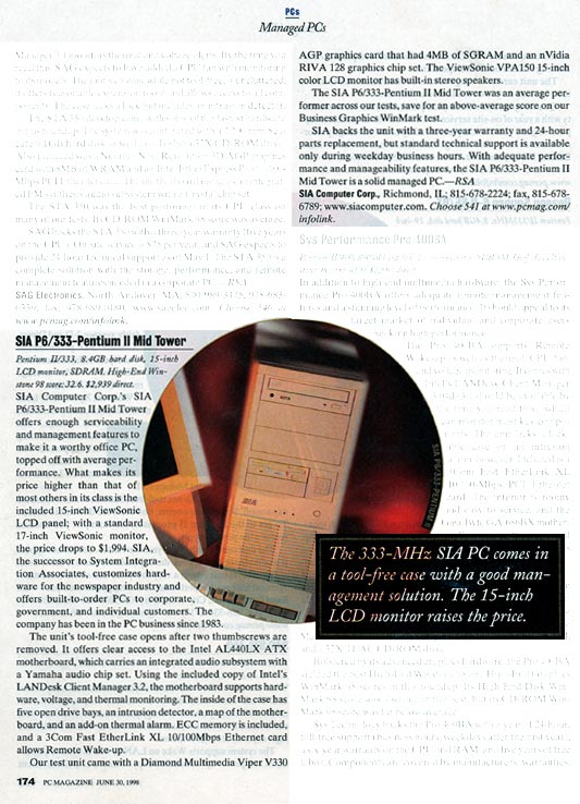 SIA P6/333-Pentium II Mid Tower